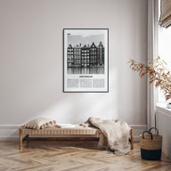 Amsterdam Travel B&W No 1 Poster