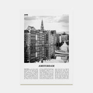 Amsterdam Travel B&W No 3 Poster