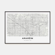 Anaheim Map Landscape Poster