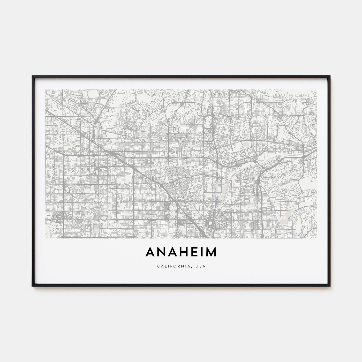 Anaheim Map Landscape Poster