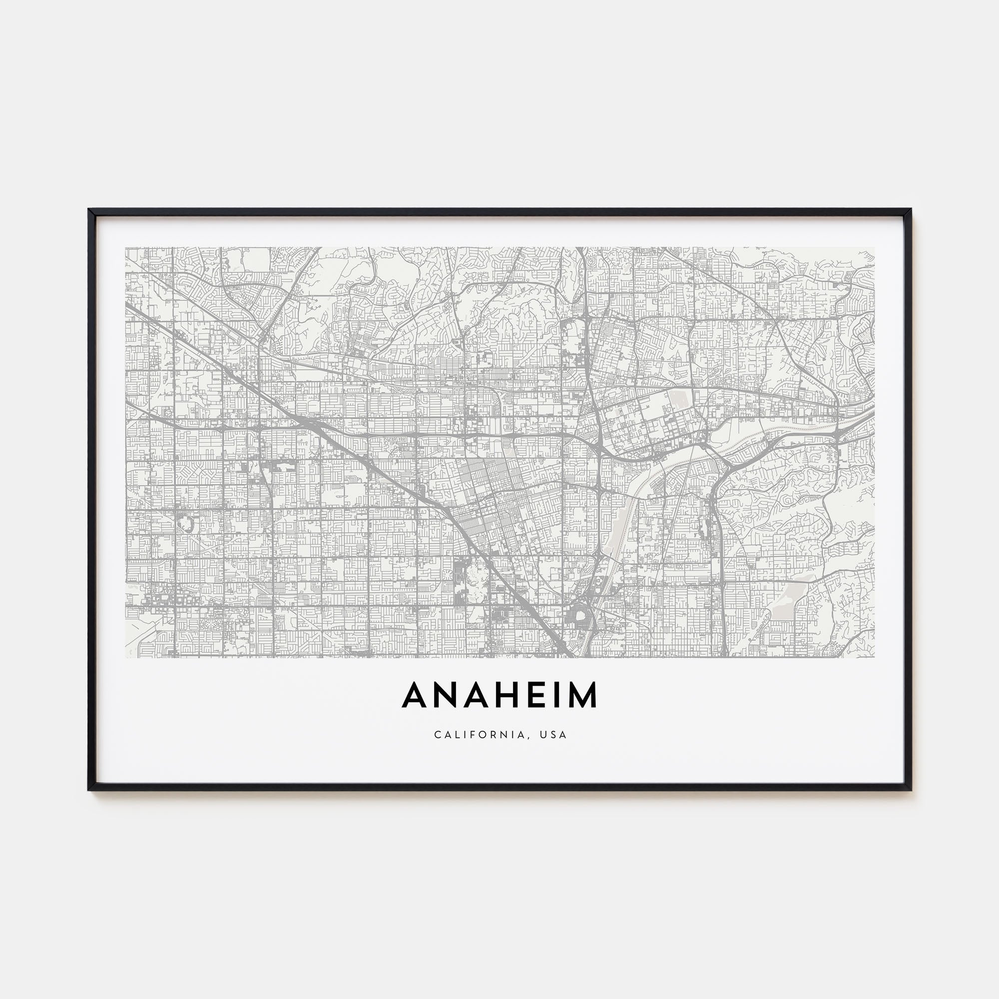 Anaheim Map Landscape Poster