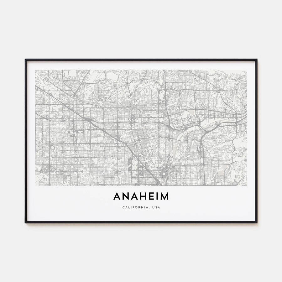 Anaheim Map Landscape Poster
