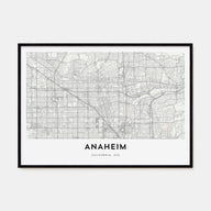 Anaheim Map Landscape Poster