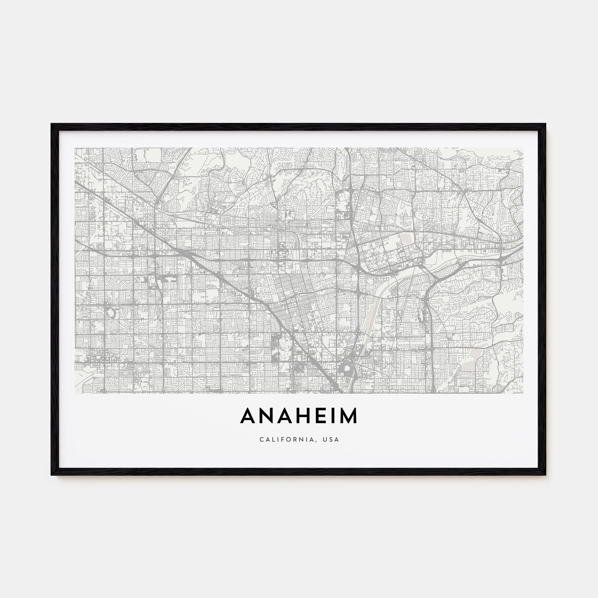 Anaheim Map Landscape Poster