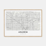 Anaheim Map Landscape Poster