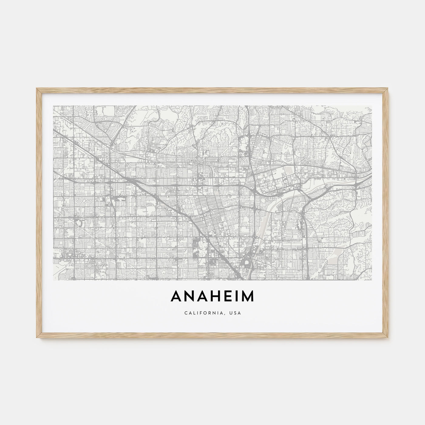 Anaheim Map Landscape Poster