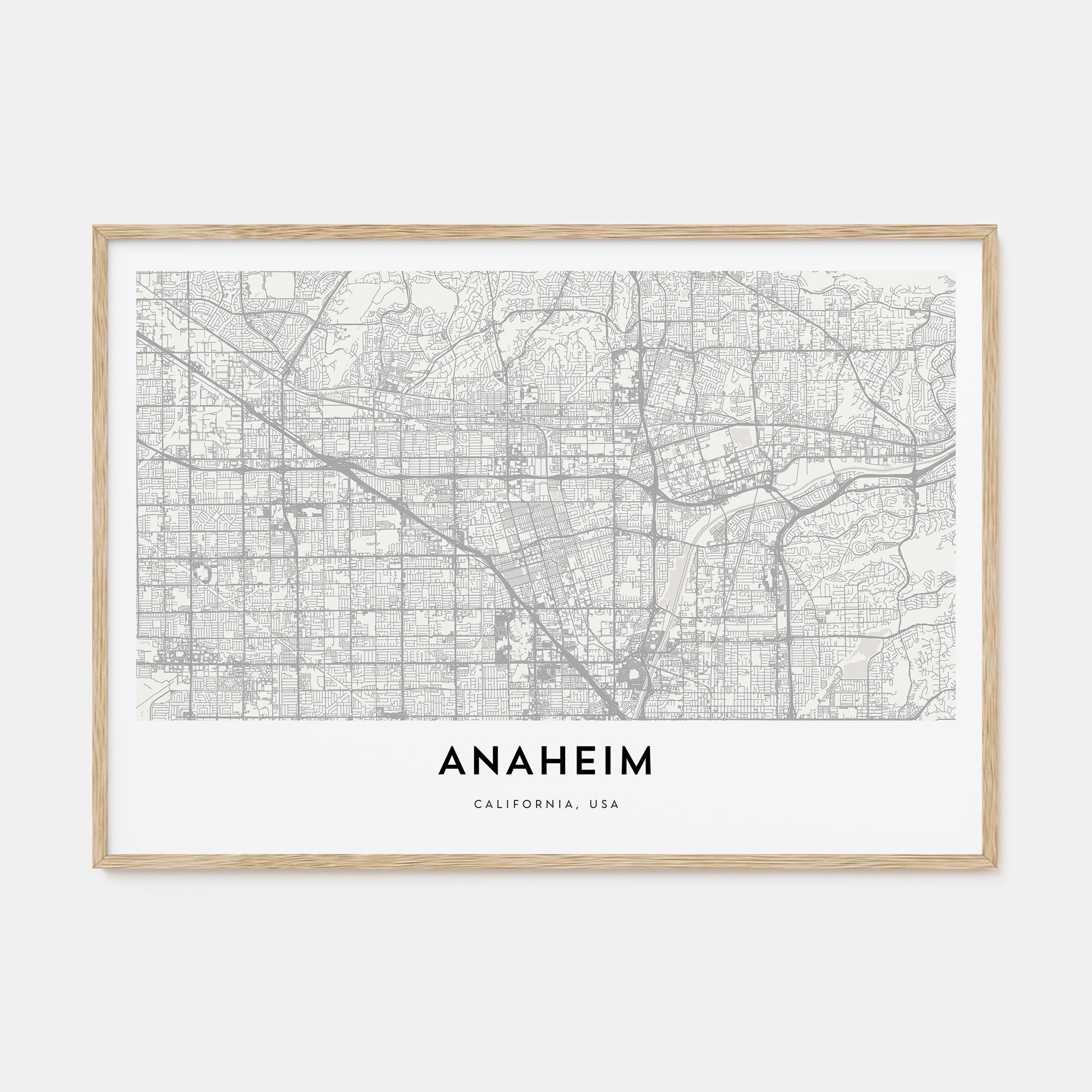 Anaheim Map Landscape Poster