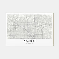 Anaheim Map Landscape Poster