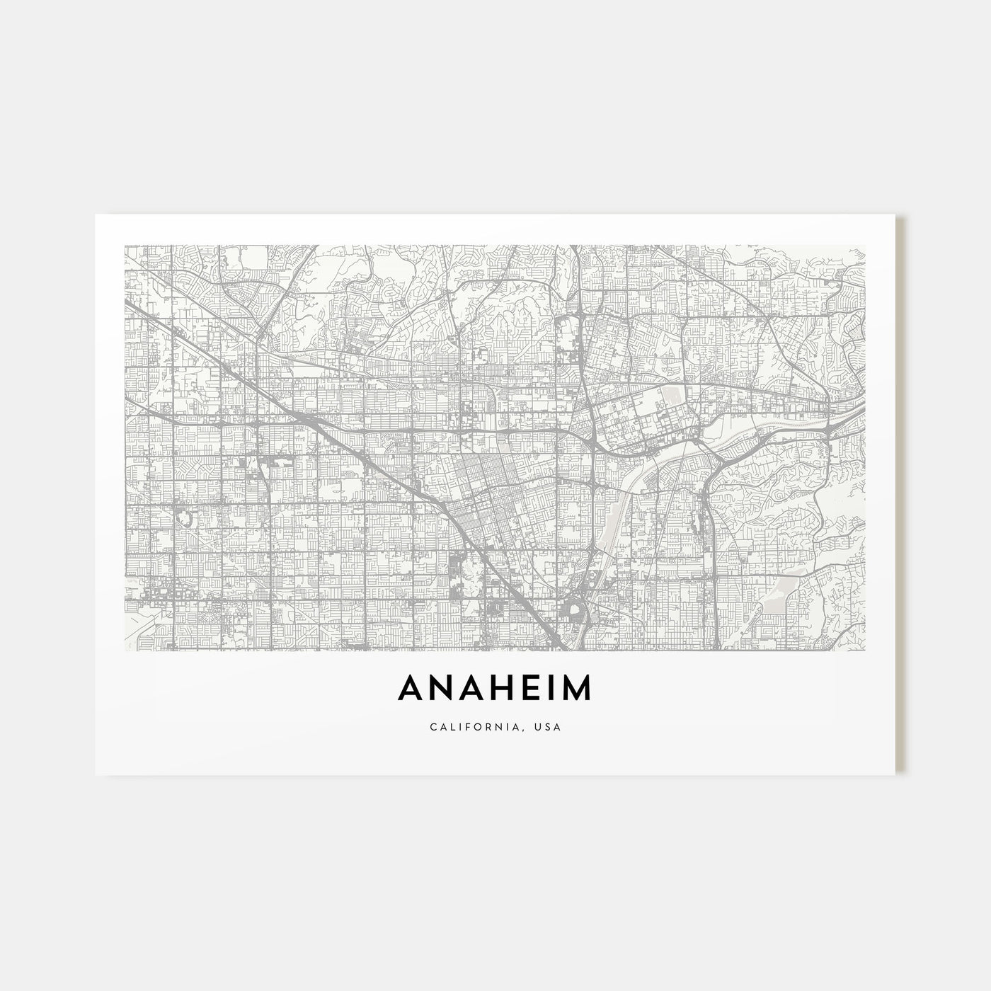 Anaheim Map Landscape Poster