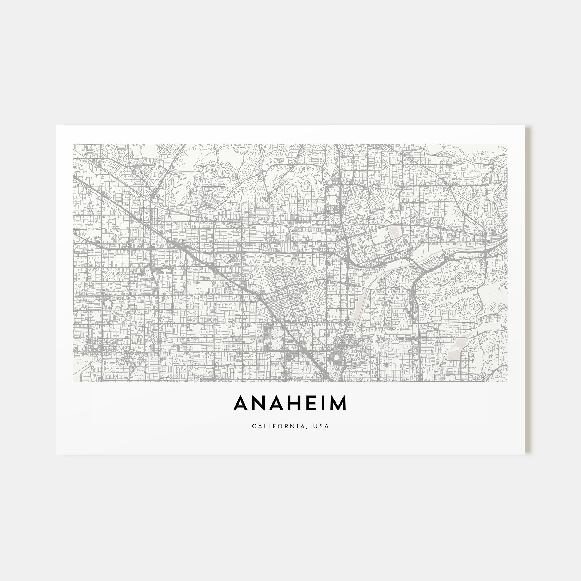 Anaheim Map Landscape Poster