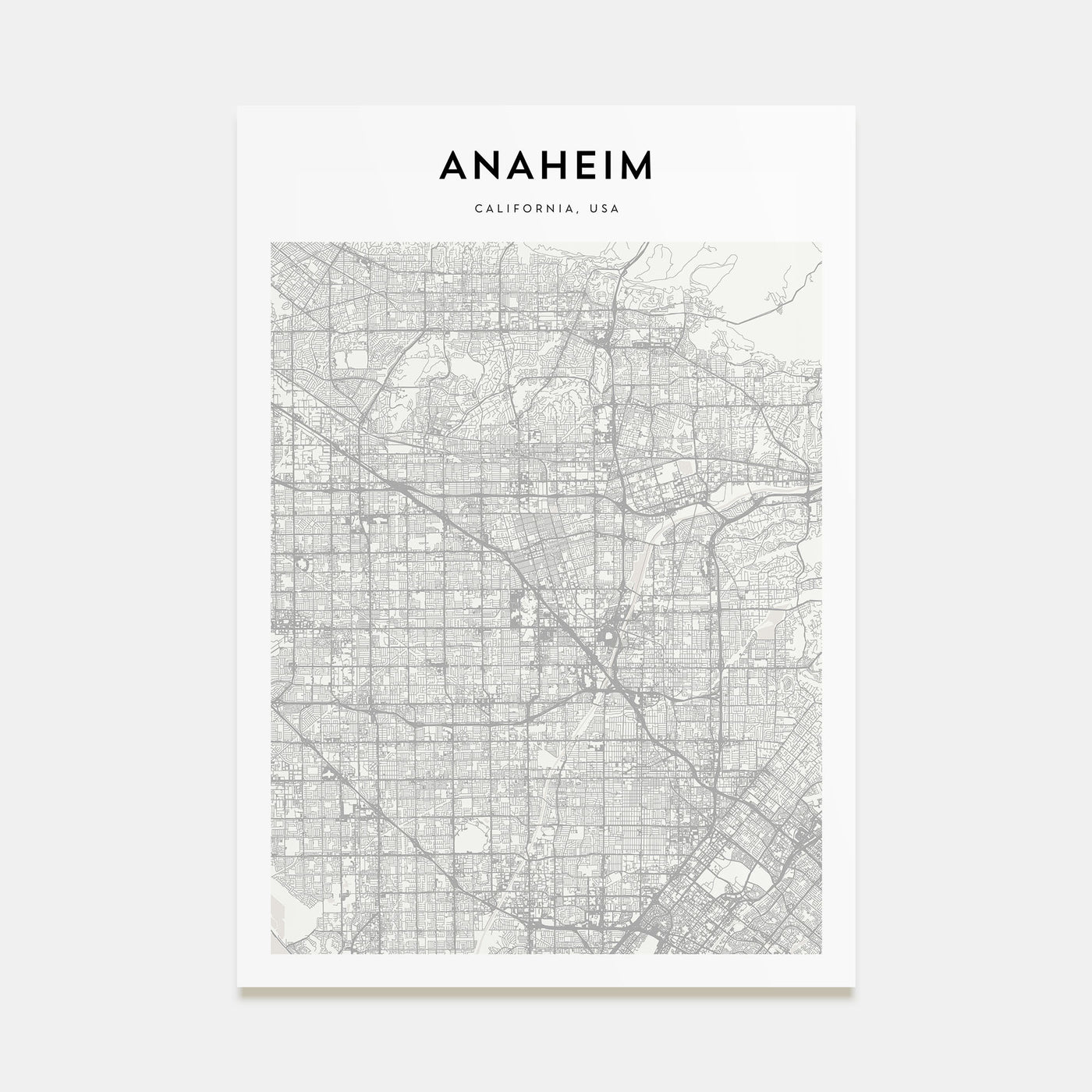 Anaheim Map Portrait Poster