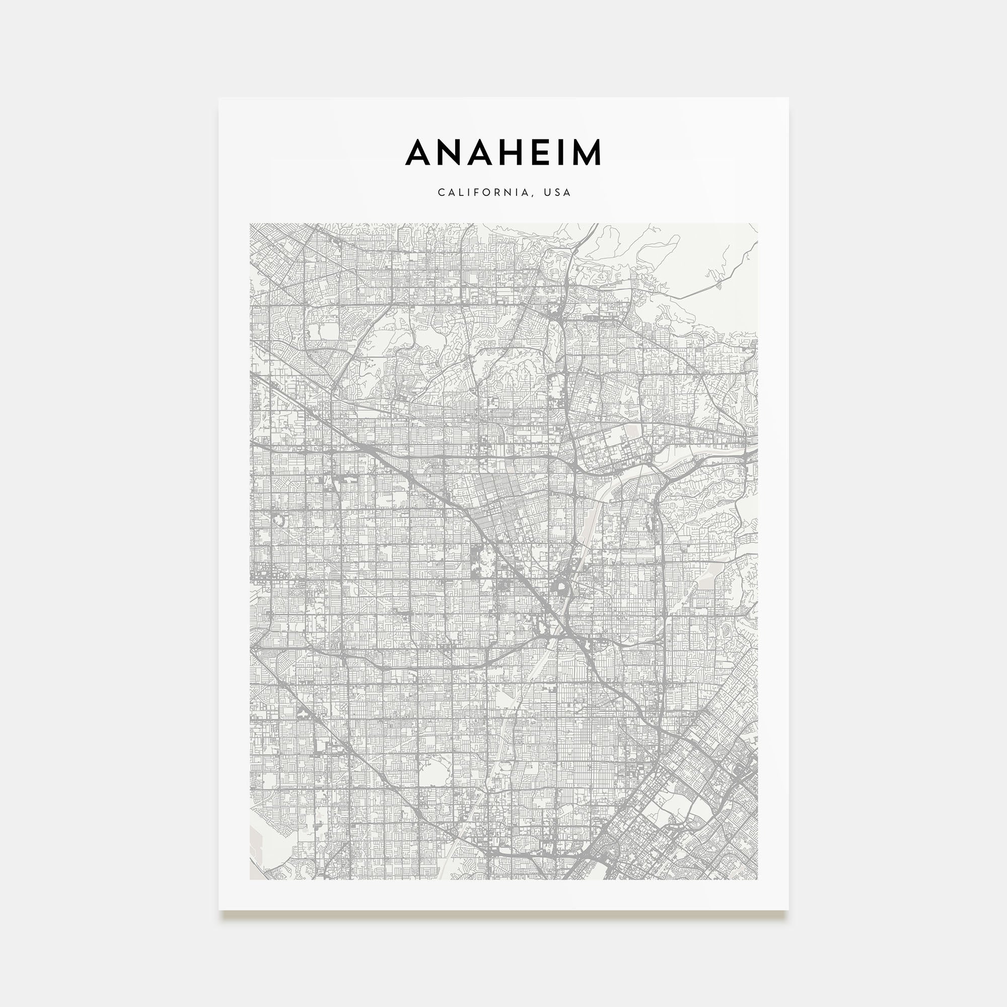 Anaheim Map Portrait Poster