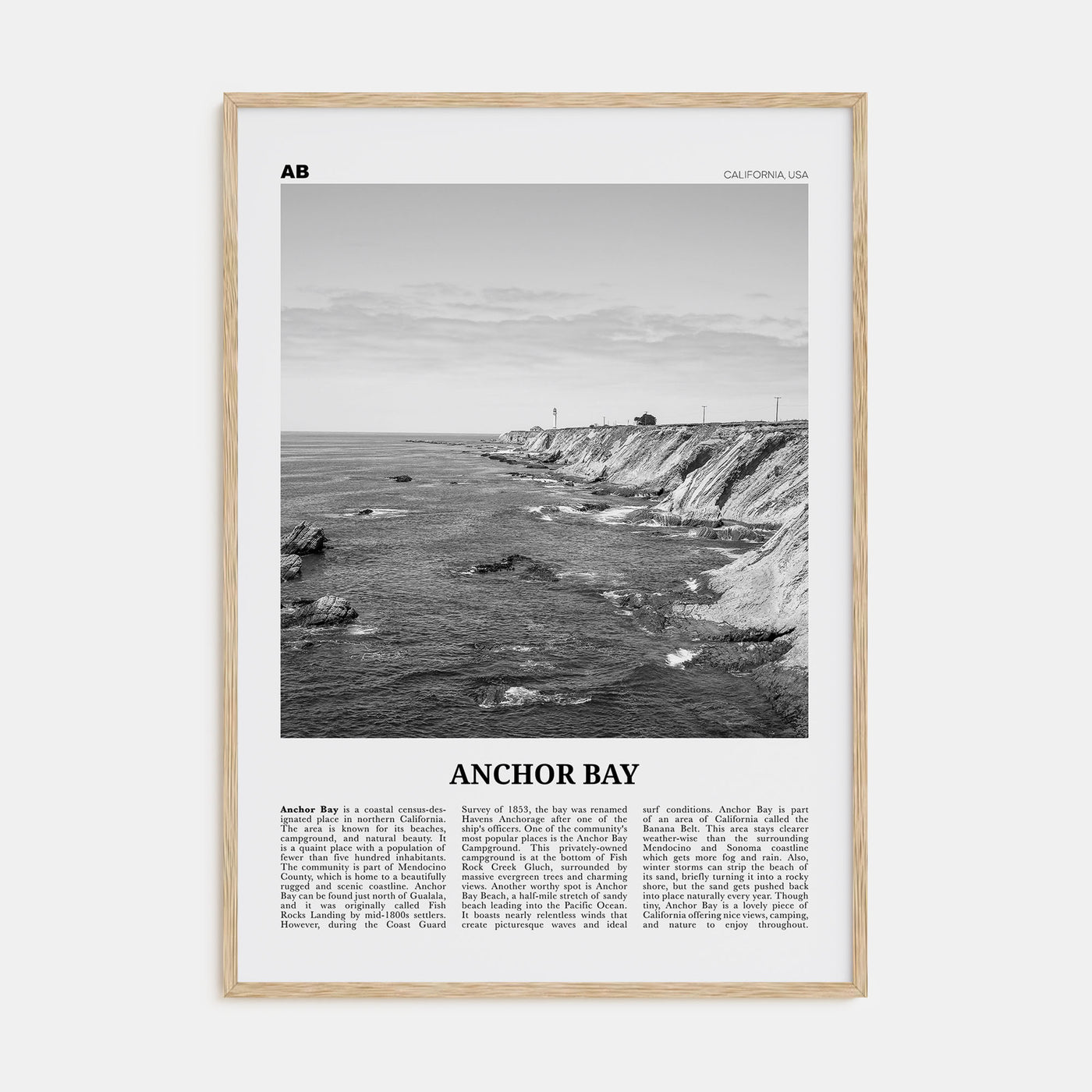 Anchor Bay Travel B&W Poster