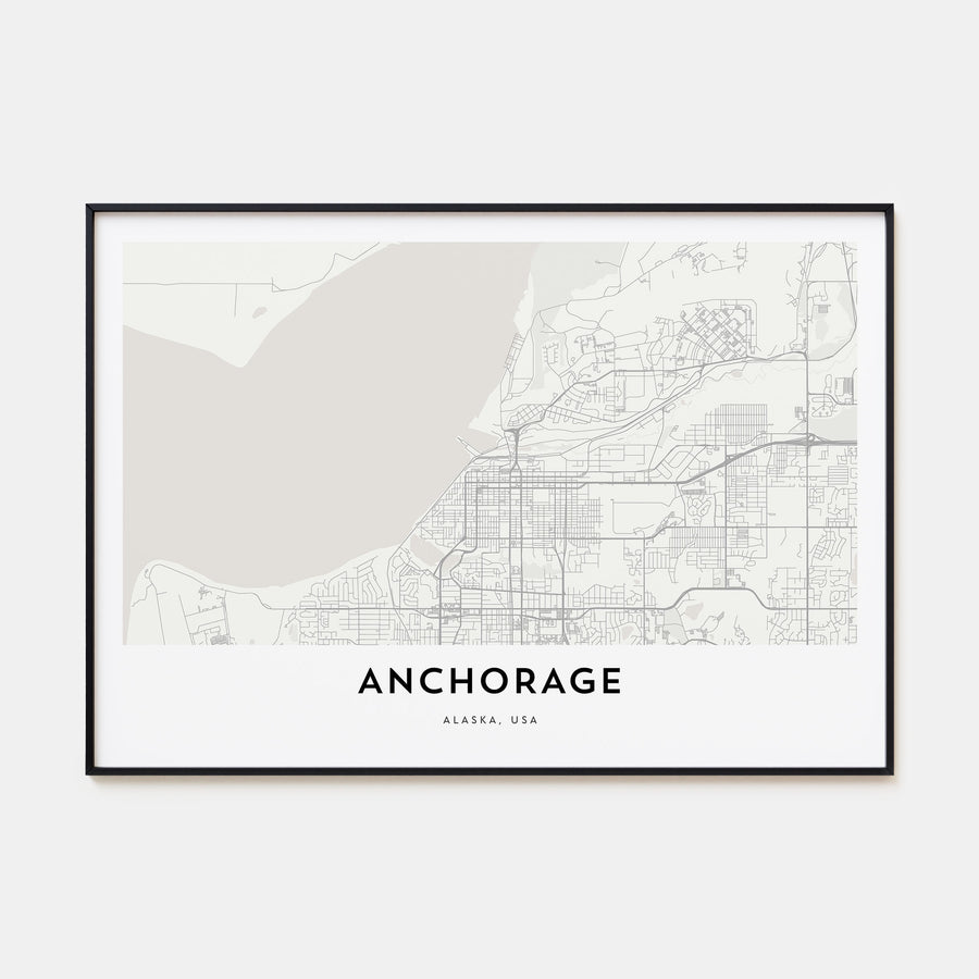 Anchorage Map Landscape Poster