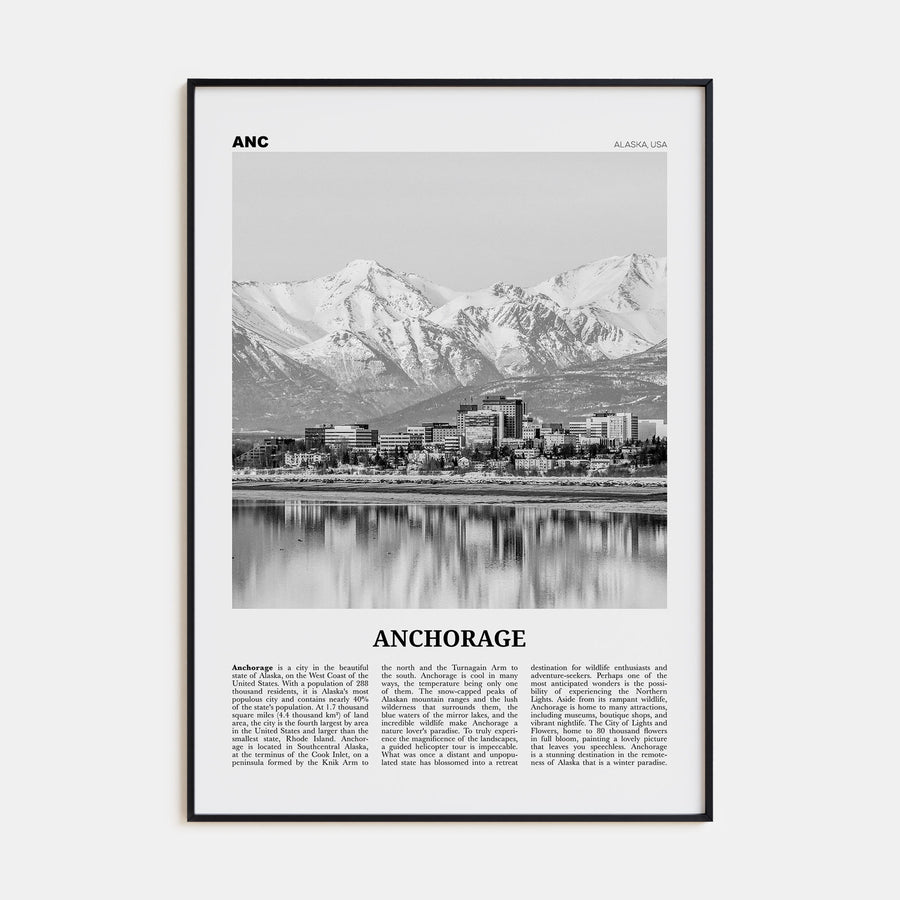 Anchorage Travel B&W Poster