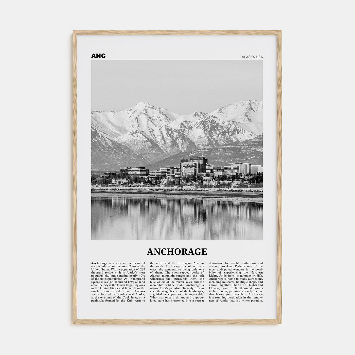 Anchorage Travel B&W Poster