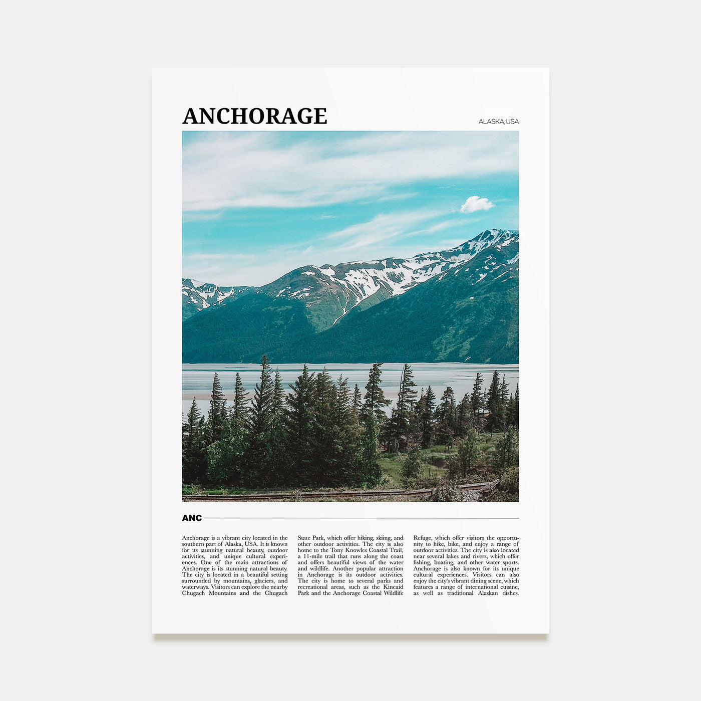 Anchorage Travel Color Poster
