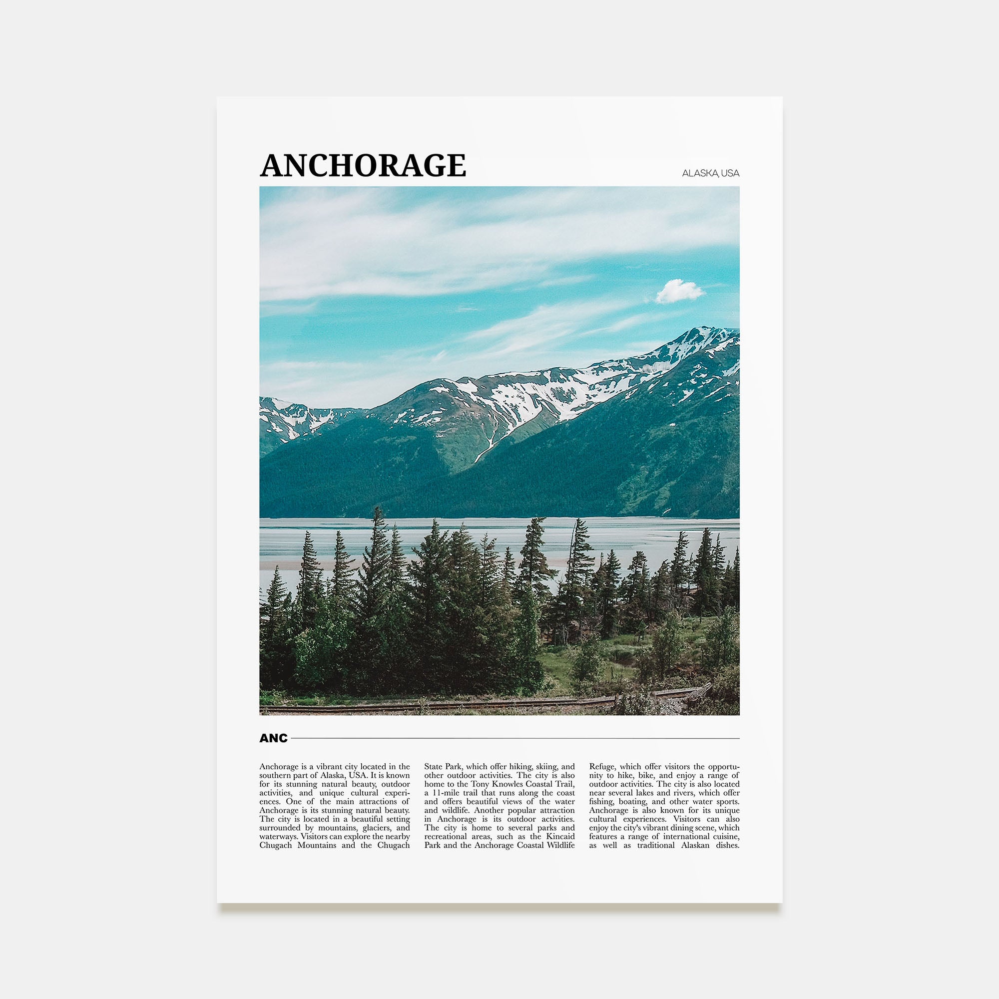 Anchorage Travel Color Poster