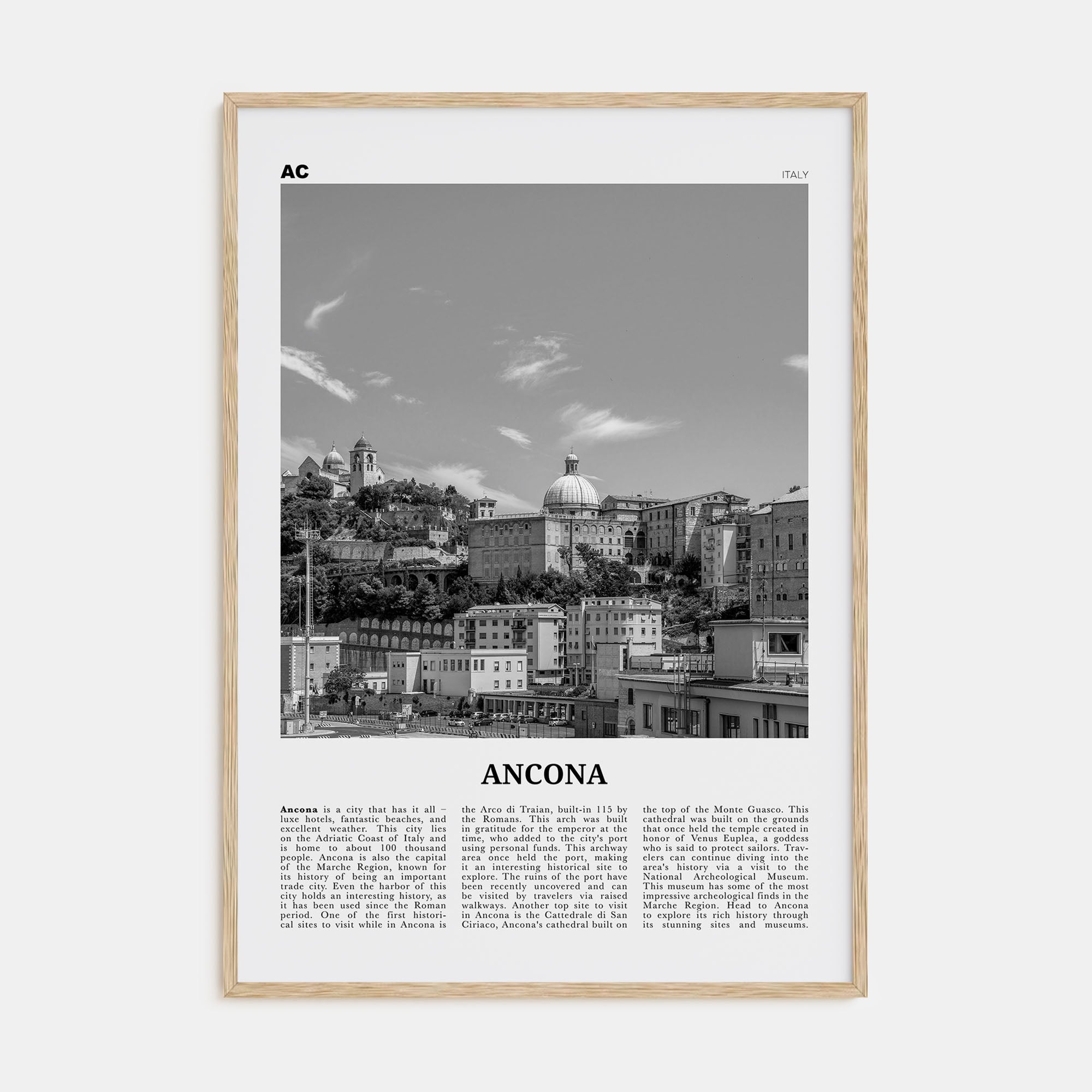 Ancona Travel B&W Poster