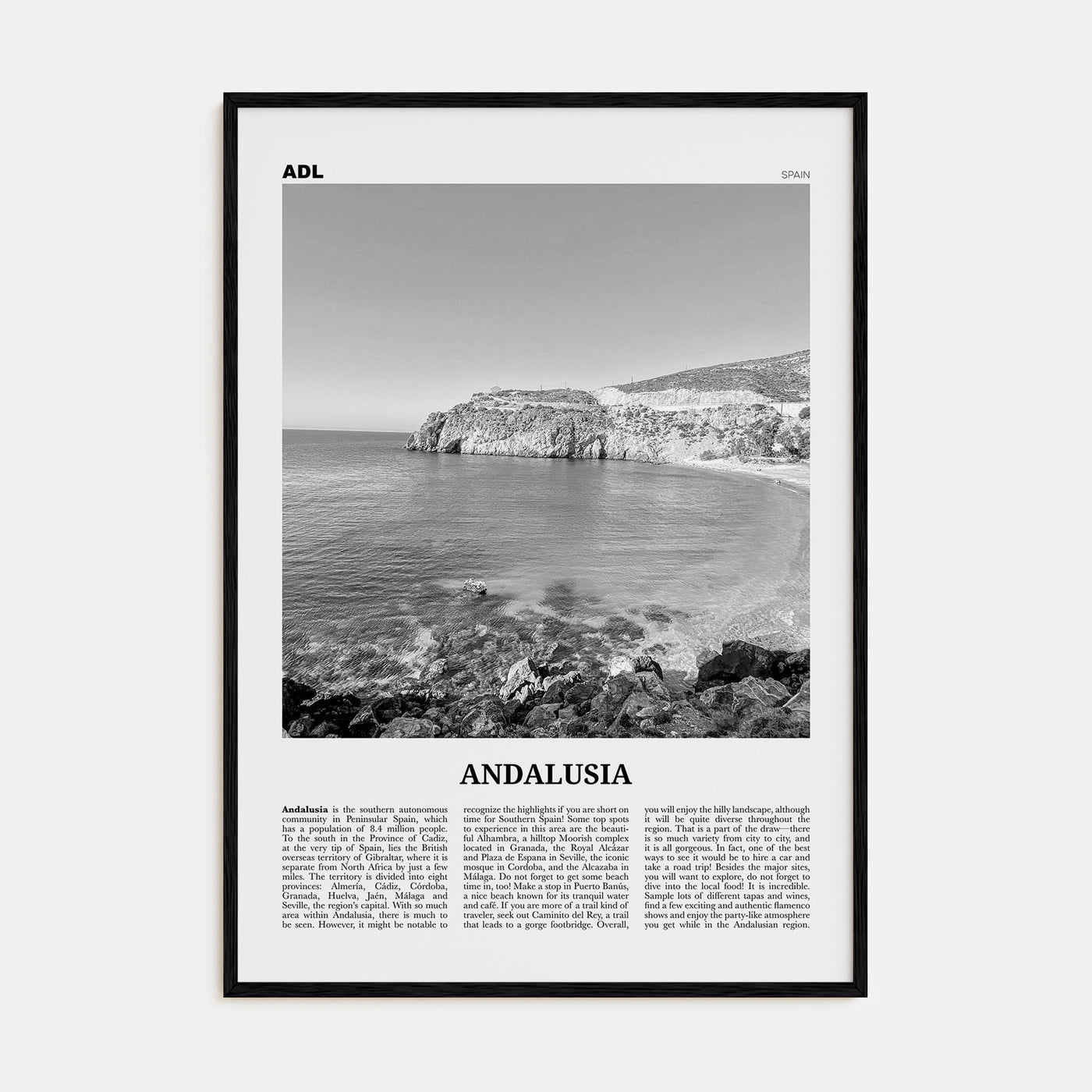 Andalusia Travel B&W No 2 Poster