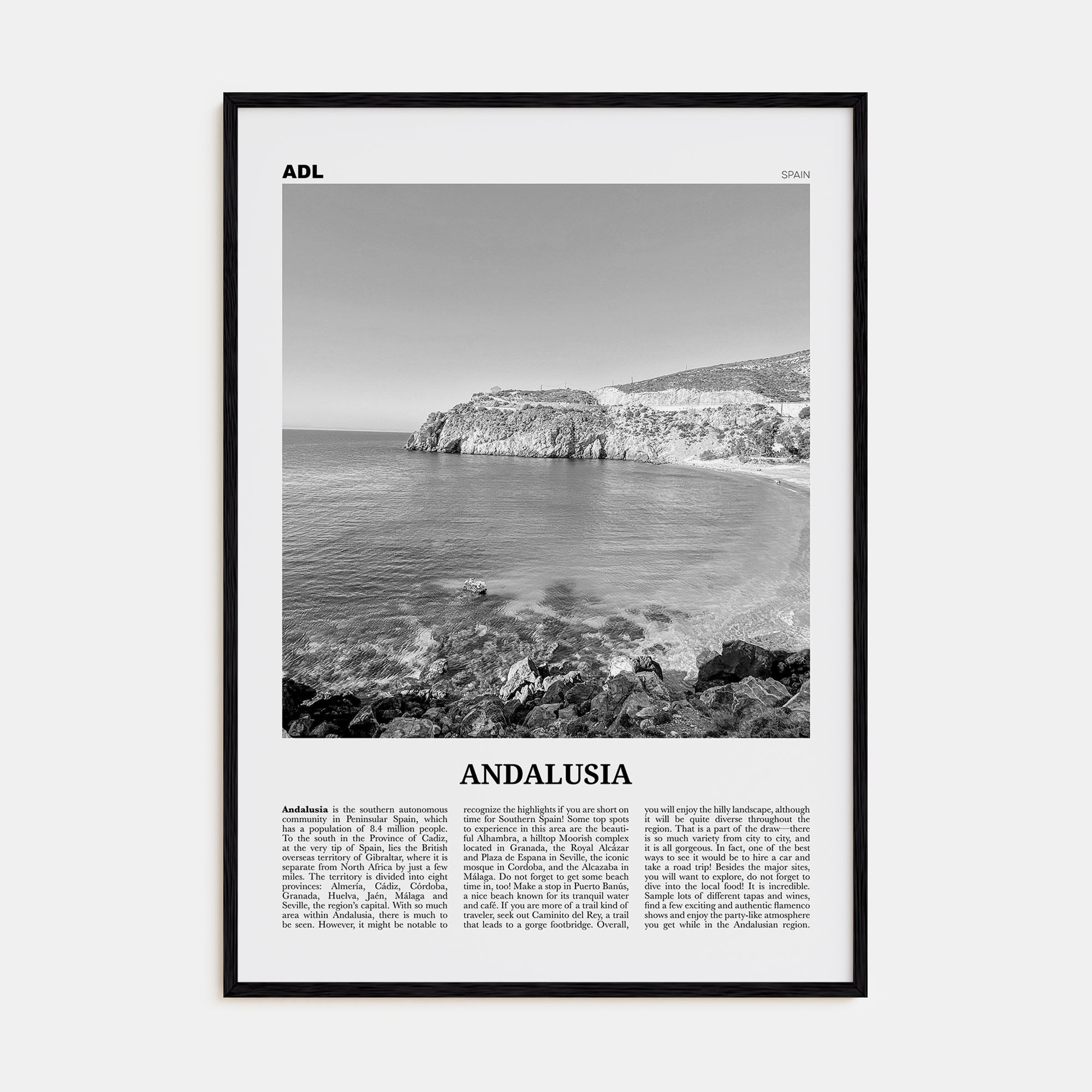Andalusia Travel B&W No 2 Poster