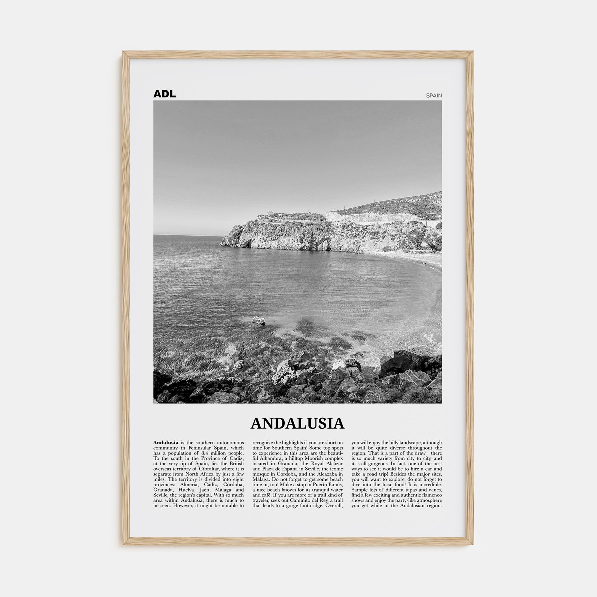 Andalusia Travel B&W No 2 Poster