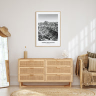 Andes Mountains Portrait B&W Poster