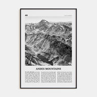 Andes Mountains Travel B&W Poster
