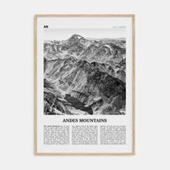 Andes Mountains Travel B&W Poster