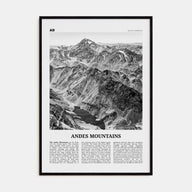 Andes Mountains Travel B&W Poster