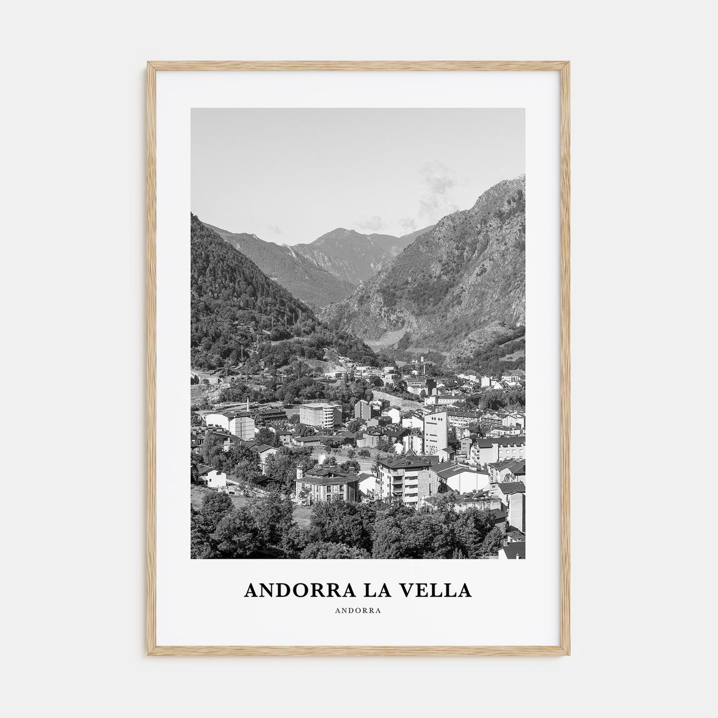 Andorra la Vella Portrait B&W Poster