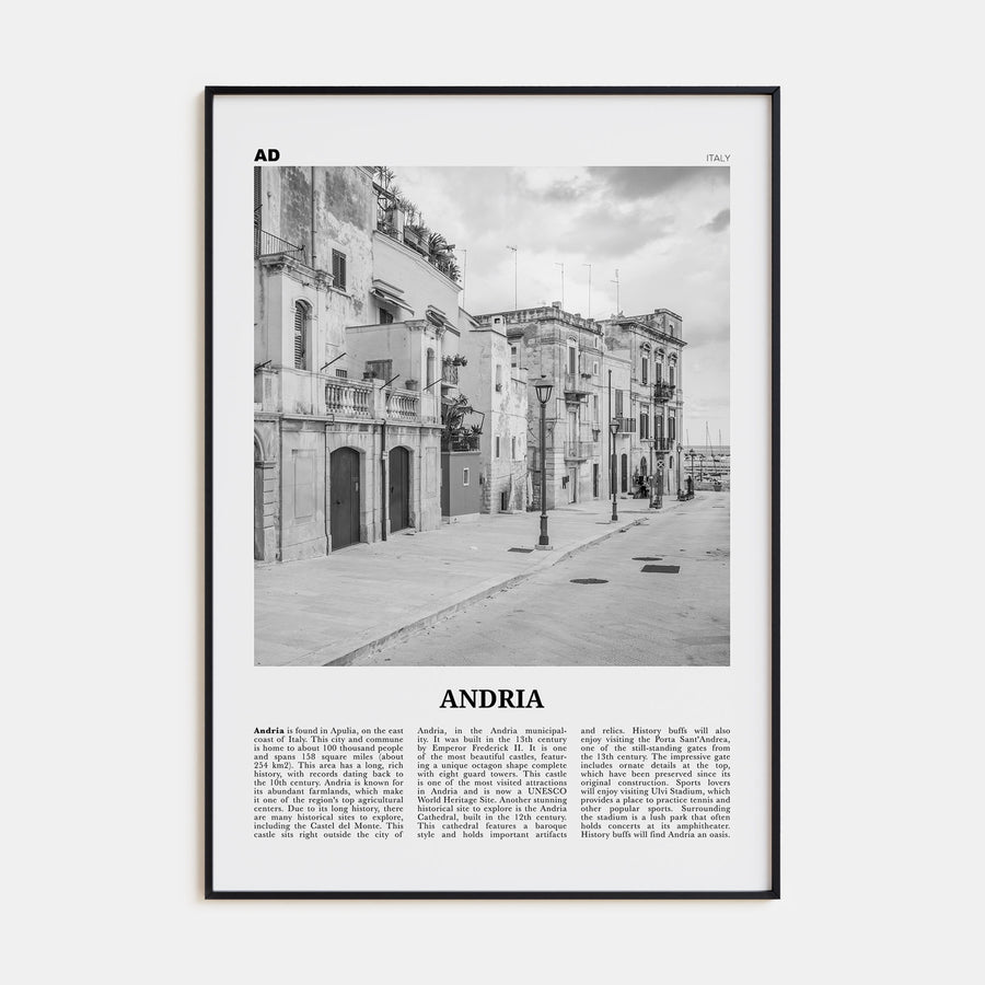 Andria Travel B&W Poster