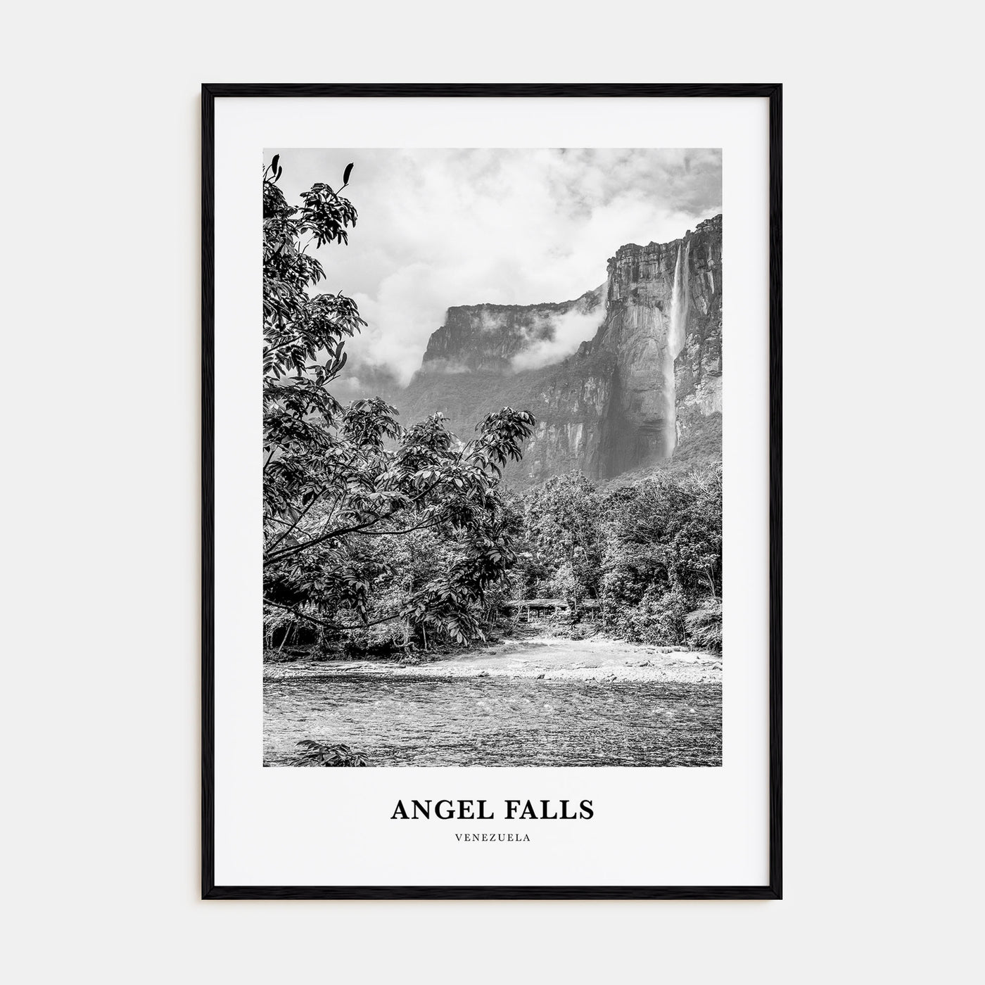 Angel Falls Portrait B&W Poster