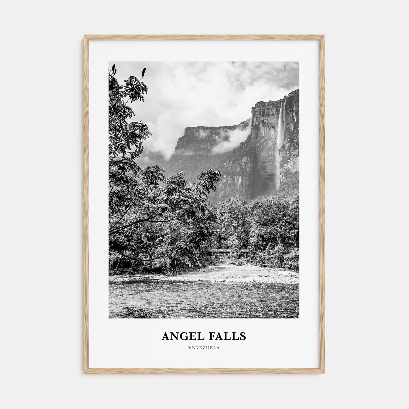 Angel Falls Portrait B&W Poster