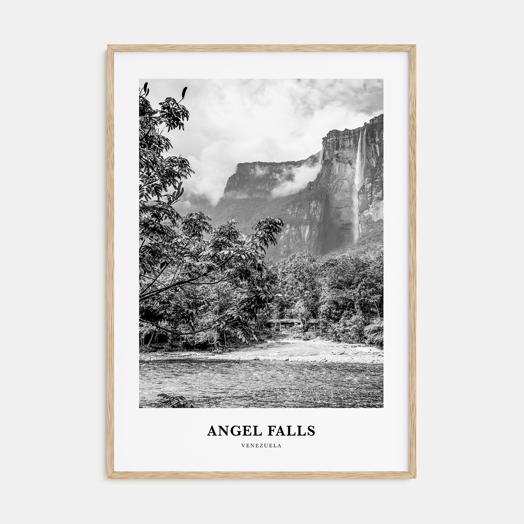Angel Falls Portrait B&W Poster
