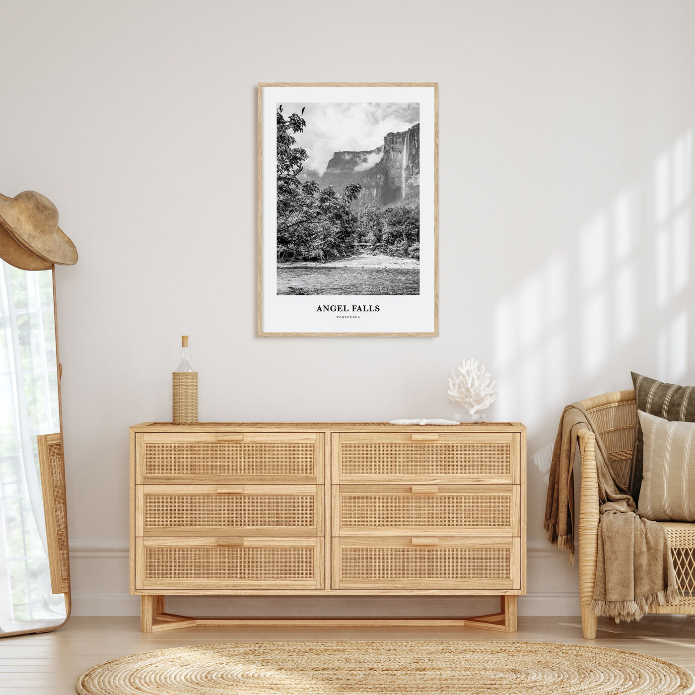 Angel Falls Portrait B&W Poster