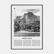 Angel Falls Travel B&W Poster
