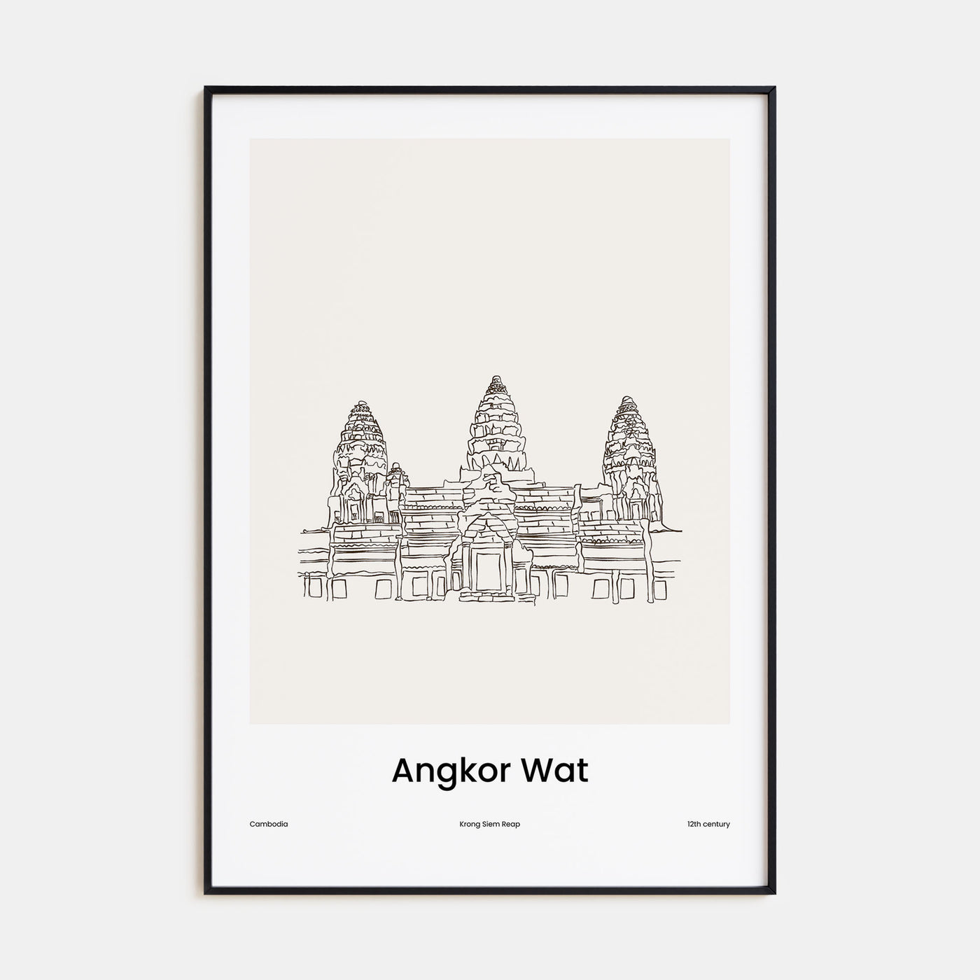 Angkor Wat Drawn poster
