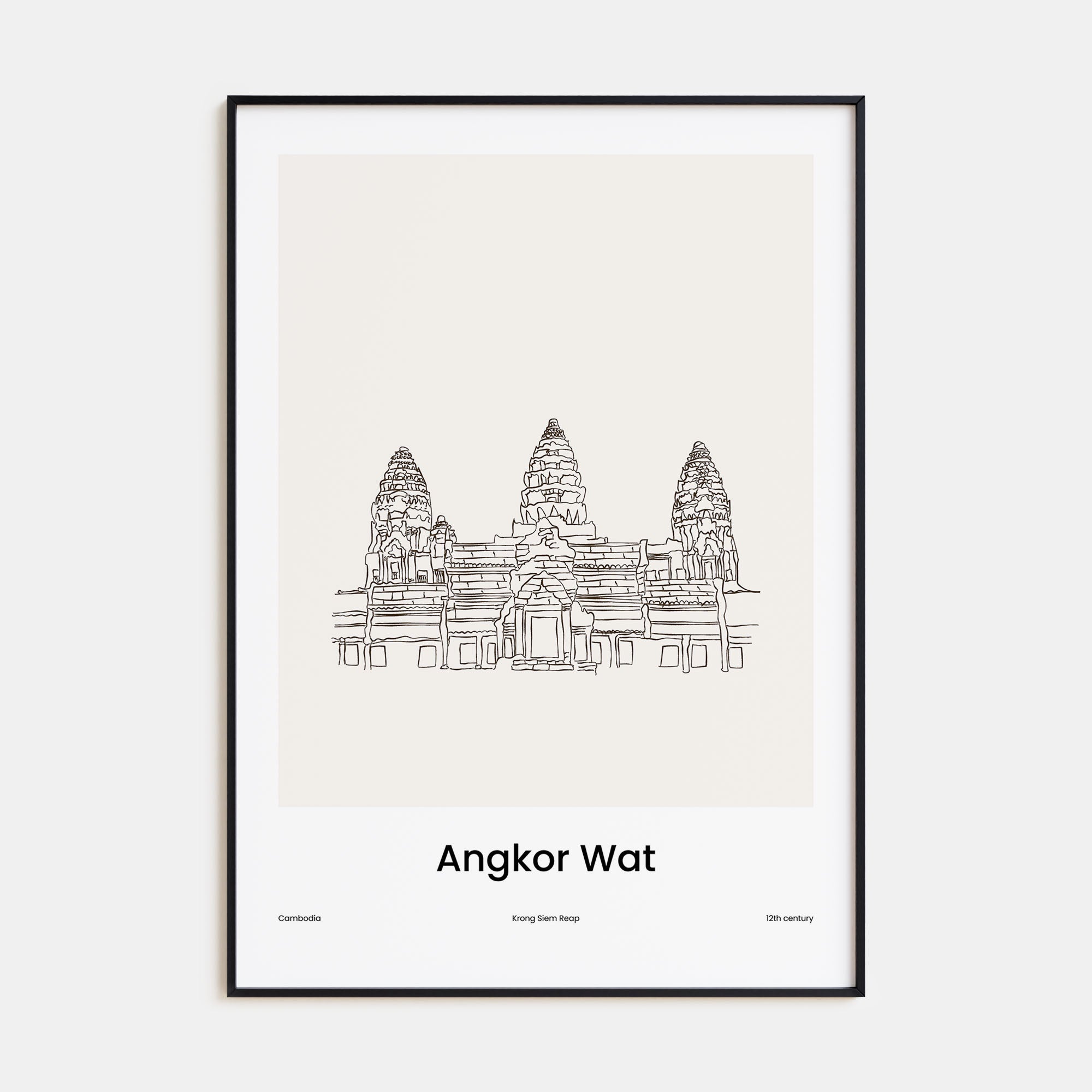 Angkor Wat Drawn poster