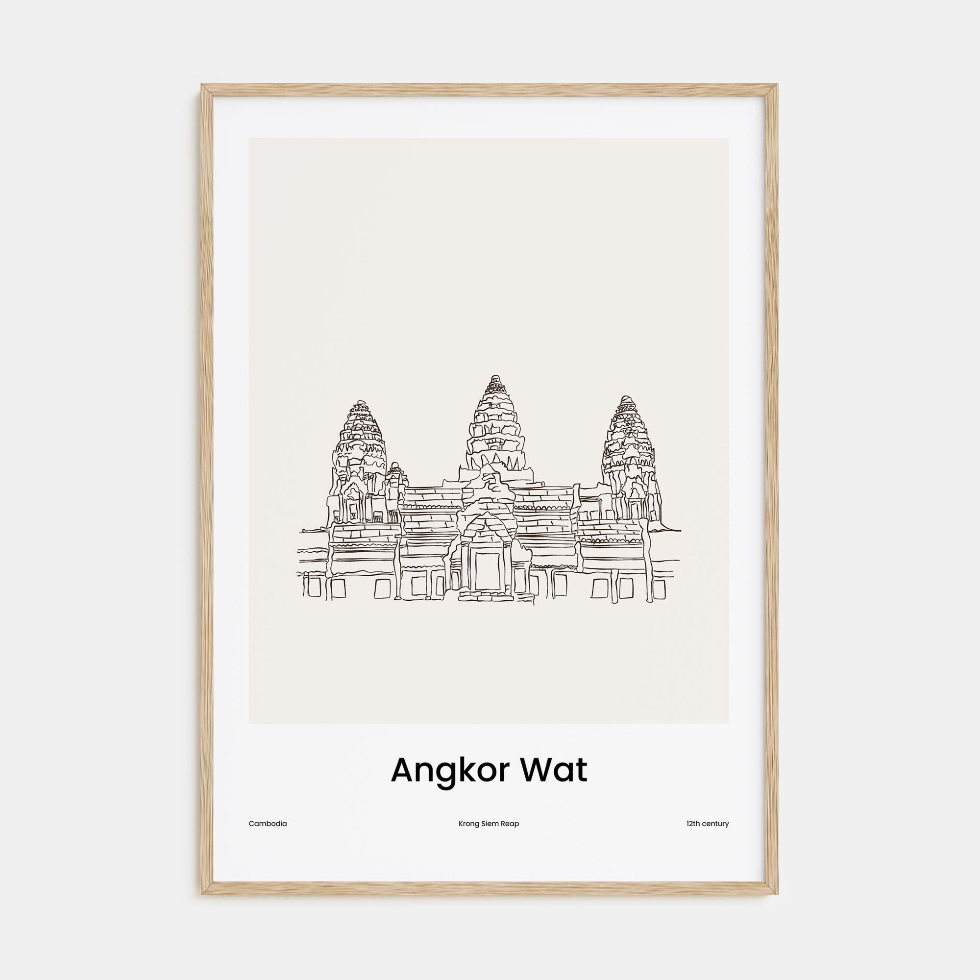 Angkor Wat Drawn poster