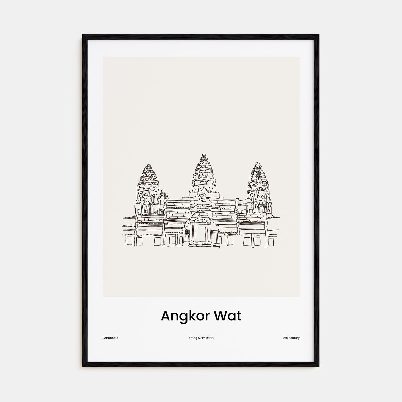 Angkor Wat Drawn poster
