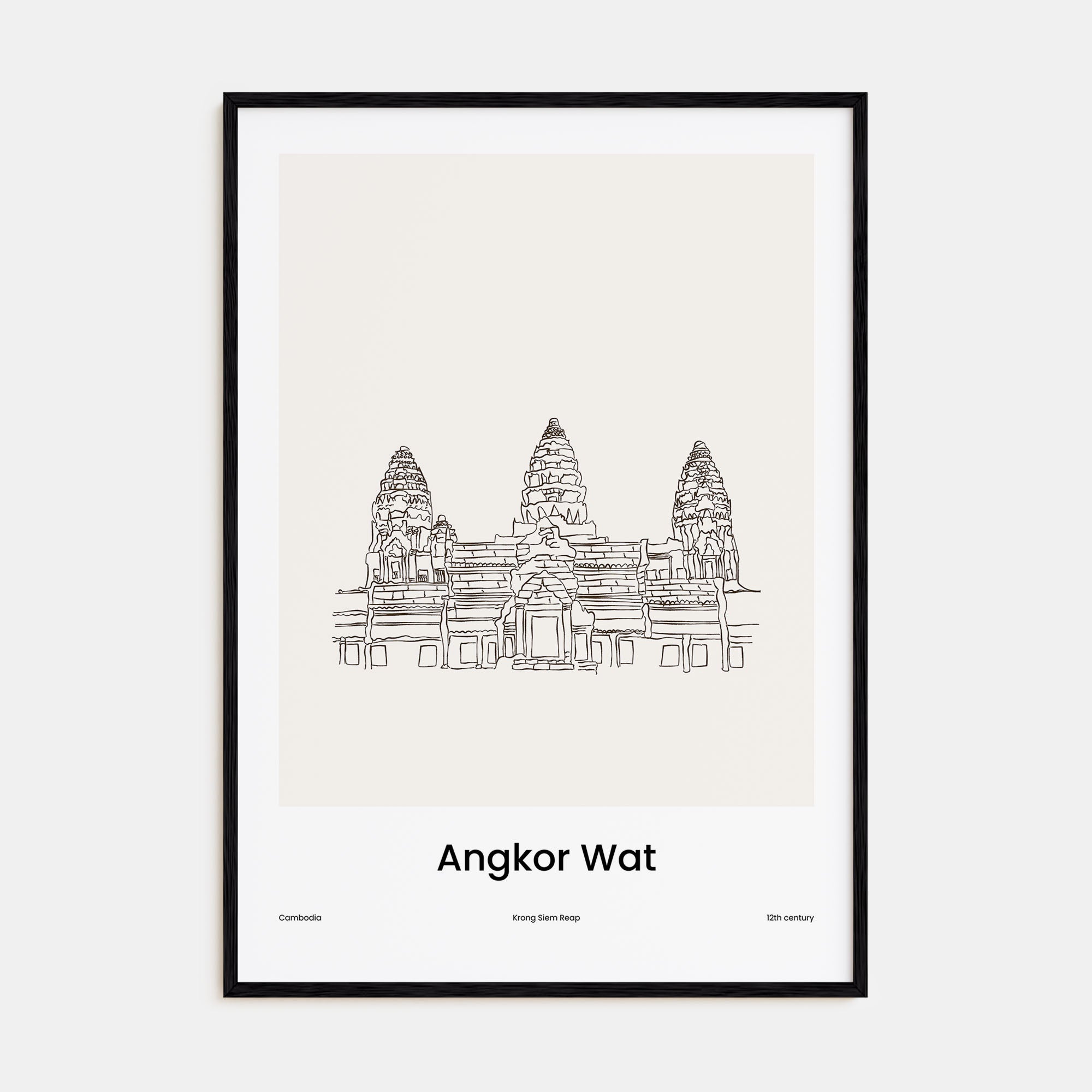 Angkor Wat Drawn poster