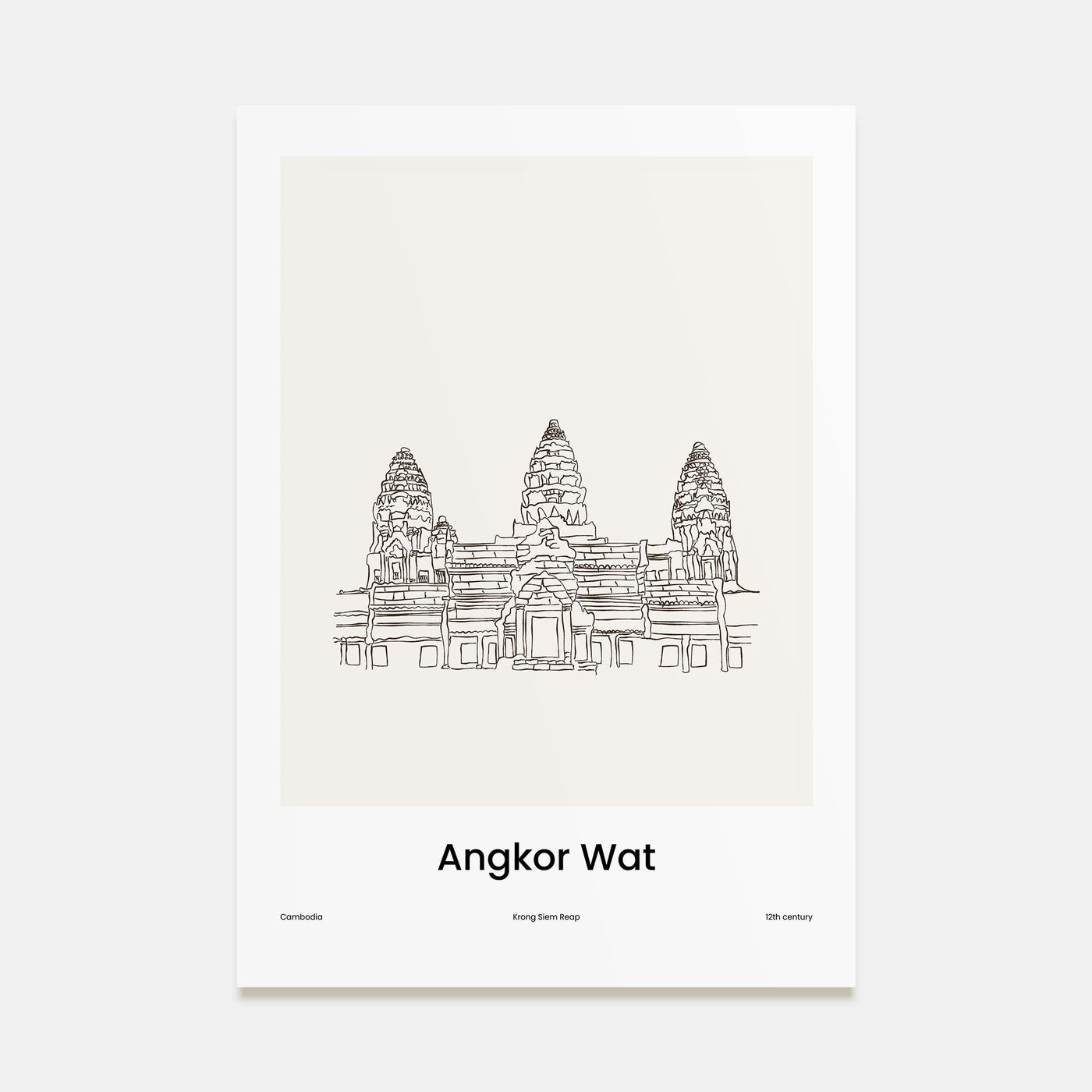 Angkor Wat Drawn poster