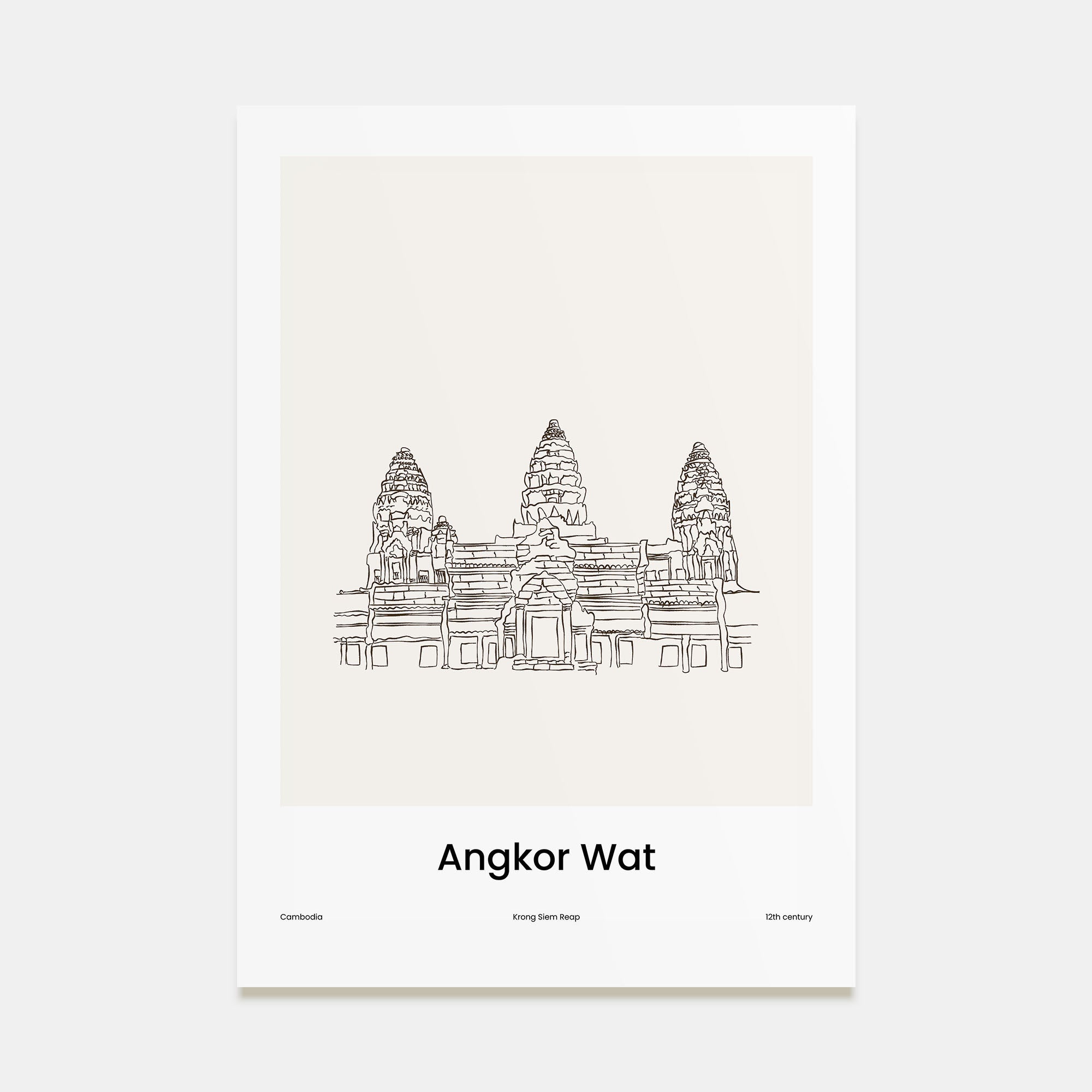 Angkor Wat Drawn poster