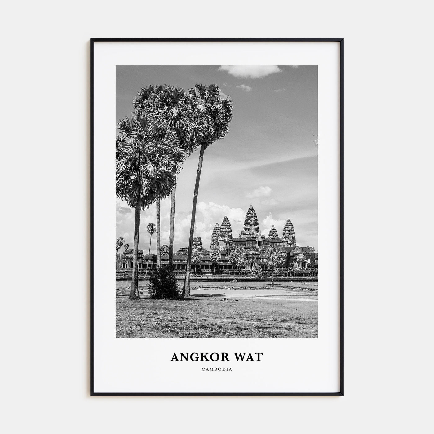 Angkor Wat Portrait B&W Poster