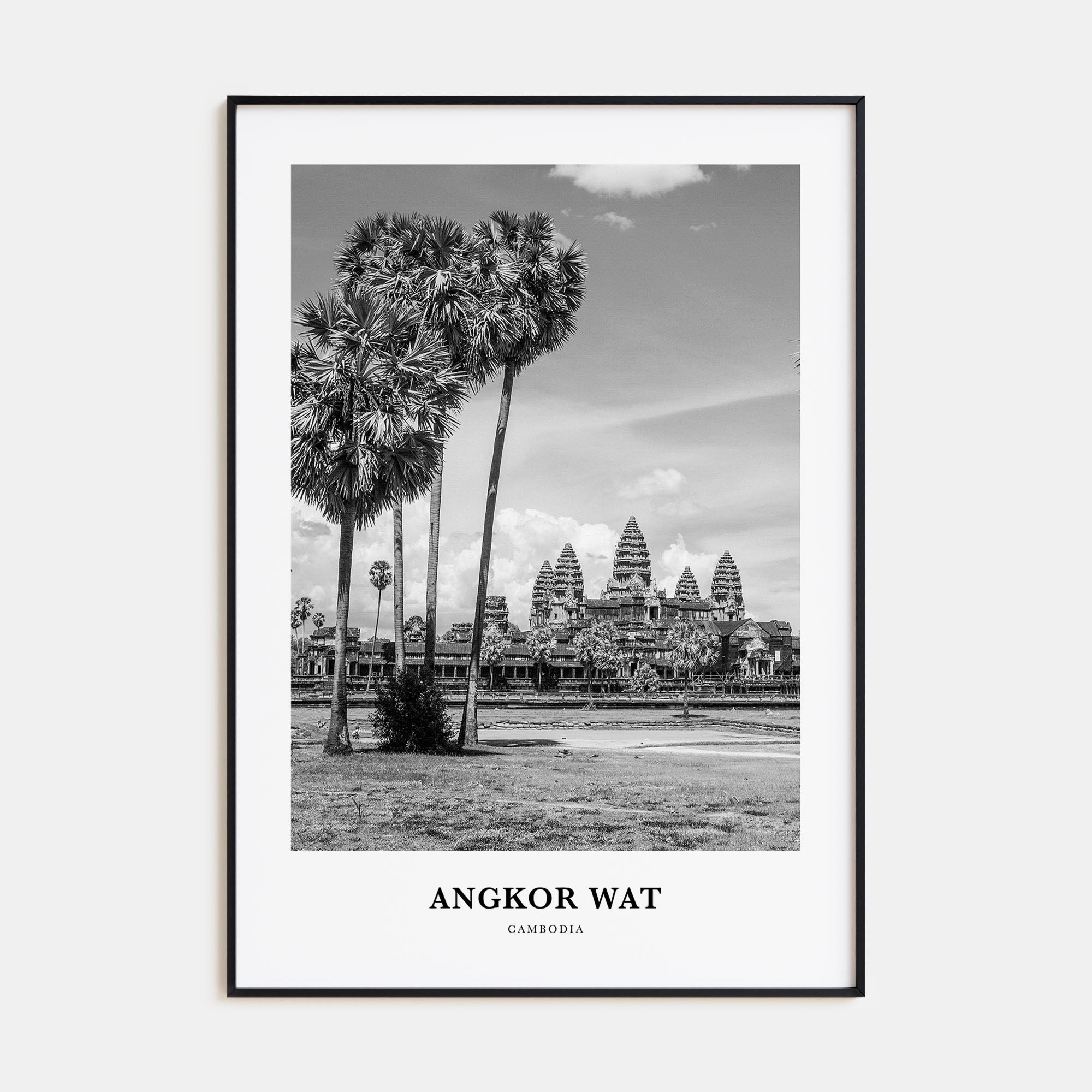Angkor Wat Portrait B&W Poster