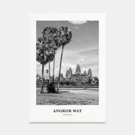 Angkor Wat Portrait B&W Poster
