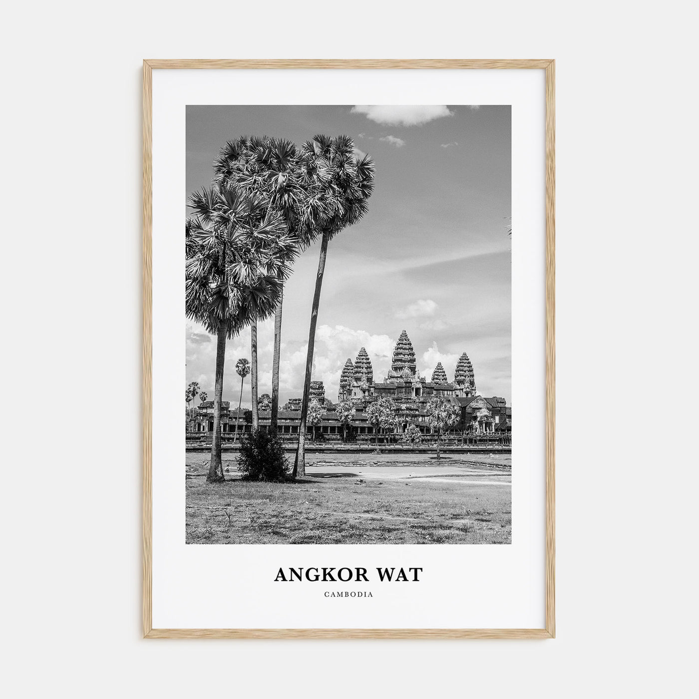 Angkor Wat Portrait B&W Poster