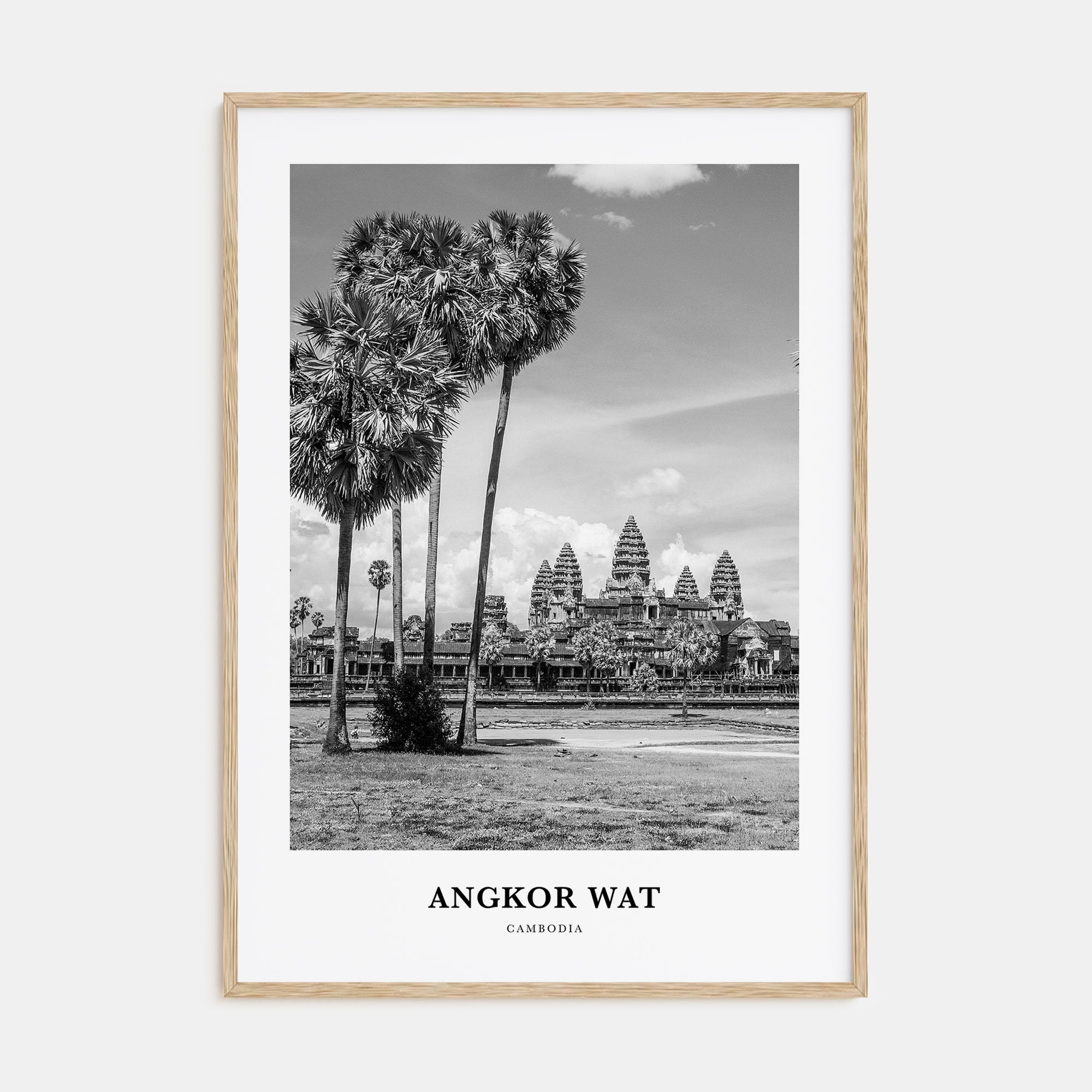 Angkor Wat Portrait B&W Poster