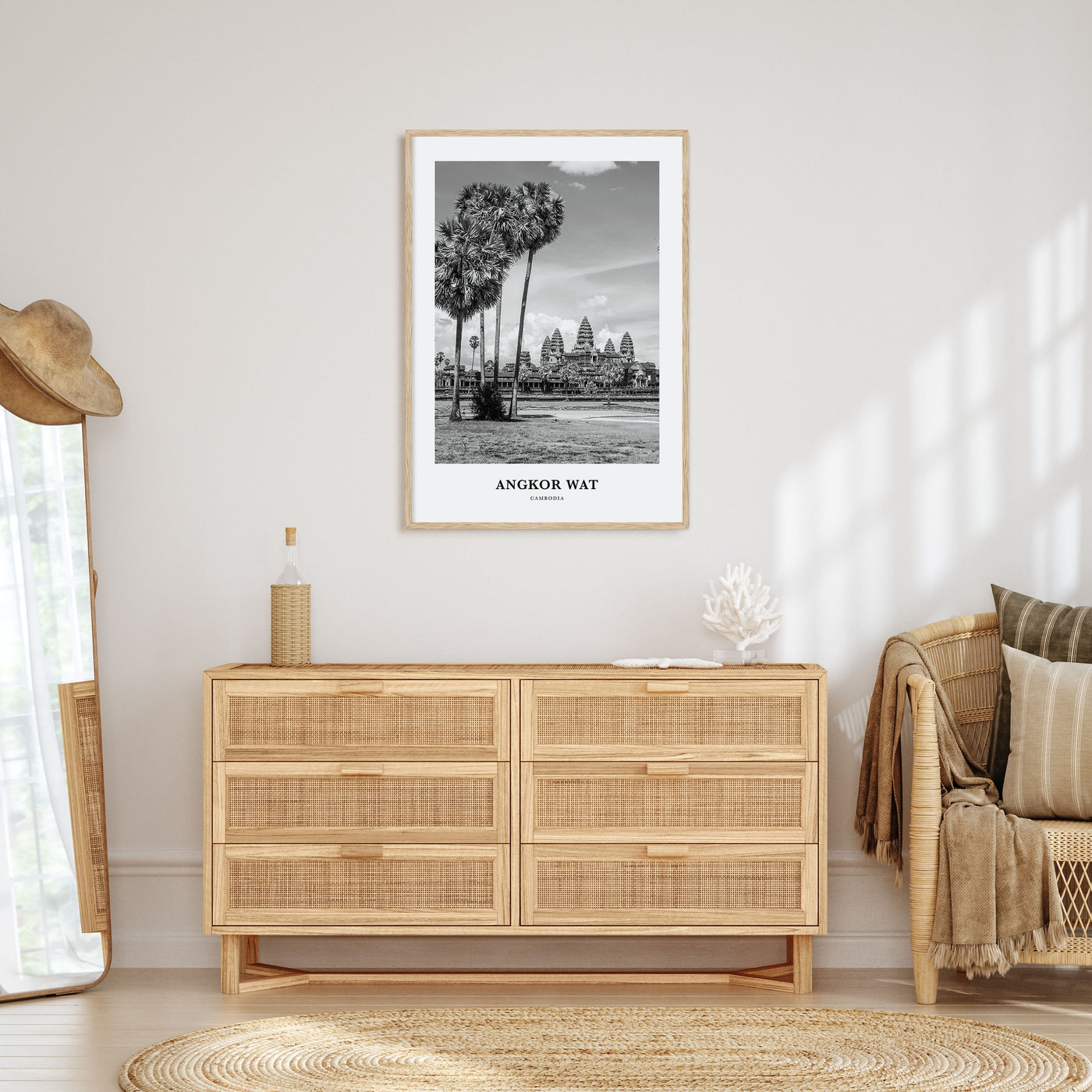 Angkor Wat Portrait B&W Poster